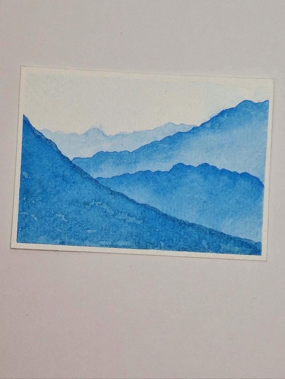 "Glacial Breeze" Hand-painted gouache painting (Tiny original artwork) - Picture 8 of 8